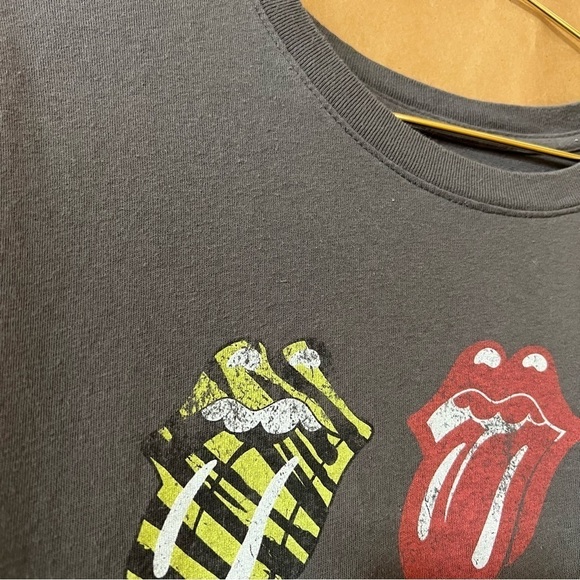 The Rolling Stones | Multi Logo Tongue Graphic Band Tee Boyfriend T-Shirt Size L - Picture 7 of 9